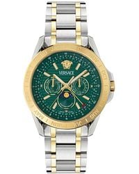 Versace - Swiss V-galaxy Moonphase Two-tone Stainless Steel Bracelet Watch 43mm - Lyst