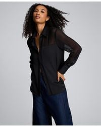 Kenneth Cole - ' Button-front Collar Neck Shirt - Lyst
