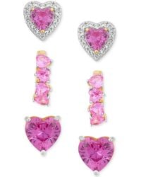 Macy's - 3-pc. Set Lab Created Pink Sapphire (6 Ct. T.w. - Lyst