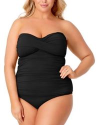 Anne Cole - Trendy Plus Size Twisted Tankini High Waist Bottoms - Lyst