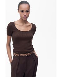 Mango - Linen-blend Knitted Sweater - Lyst