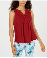 macys red blouses