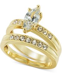 Charter Club - Tone Pave & Marquise Cubic Zirconia Double-row Ring - Lyst