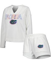 Concepts Sport - Florida Gators Sunray Notch Neck Long Sleeve T-shirt And Shorts Set - Lyst