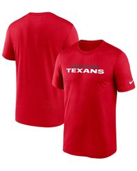 Nike - Houston Texans Primetime Legend Wordmark Performance T-shirt - Lyst