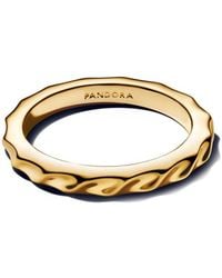 PANDORA - Rippled 14k Plated Band Ring - Lyst