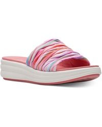 Clarks - Drift Petal Lilac Slip-on Platform Slide Sandals - Lyst