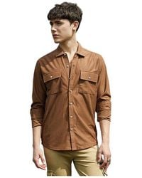 Campus Sutra - Solid Ribbed Utility Shirt - Lyst