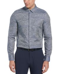 Perry Ellis - Slim-fit Jacquard Floral-print Shirt - Lyst