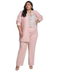 Calvin Klein - Plus Size Lux Open Front Jacket Printed V Neck Camisole Top Lux Modern Fit Pants - Lyst