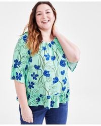 Style & Co. - Plus Size Printed On/off-the-shoulder Knit Top - Lyst