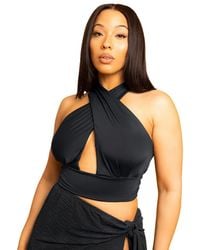 Rebdolls - Plus Size Cross Over Crop Top - Lyst