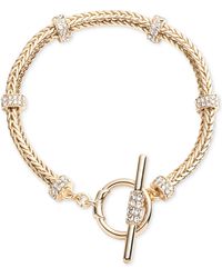 Lauren by Ralph Lauren - Gold-tone Crystal Roundell Flex Bracelet - Lyst