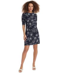 Tommy Hilfiger - Floral-print Ruched-sleeve Dress - Lyst
