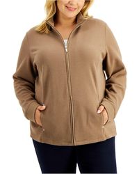 karen scott fleece jacket plus size