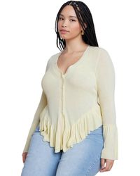 Eloquii - Plus Size Ruffle Cardigan - Lyst