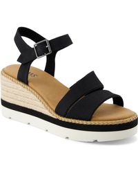 TOMS - Darya Open Toe Wedge Sandals - Lyst