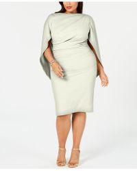 betsy and adam draped back sheath dress