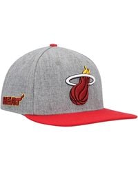 Pro Standard - Gray/red Miami Heat Classic Logo Two-tone Snapback Hat - Lyst
