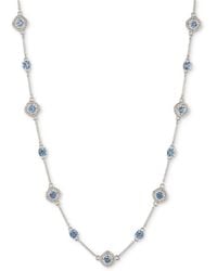Givenchy - Silver-tone Pave & Round Crystal Halo Station Necklace - Lyst