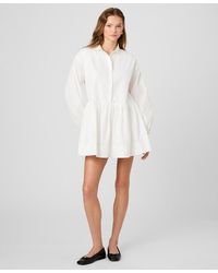 french connection women's ennis satin long sleeve mini dress Ennis Eco Satin Babydoll Mini Dress Black