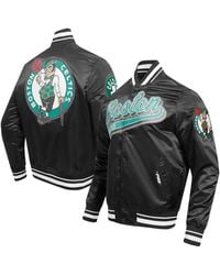 Pro Standard - Boston Celtics Script Tail Full-snap Satin Varsity Jacket - Lyst
