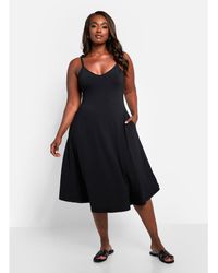 Rebdolls - Plus Size V Neck Strappy Midi Skater Dress - Lyst