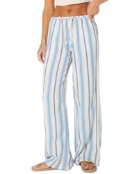 Roxy - Iyla Wide-leg Low-rise Stripe Pants - Lyst