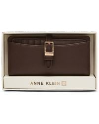 Anne Klein - Buckled Design Bifold Wallet - Lyst