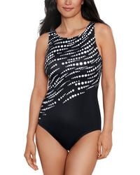 Swim Solutions - Shape Solver Sport For Perfect Bubble High-neck Illusion One-piece Swimsuit - Lyst