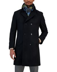Nautica - Classic-fit Double Breasted Wool Overcoat - Lyst
