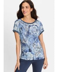 Olsen - Paisley And Foil Print T-shirt - Lyst