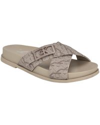 Calvin Klein - Eandria Criss-cross Flat Casual Sandals - Lyst
