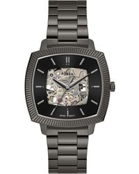 Fossil - Nick Jonas X Machine Luxe Automatic Gunmetal Stainless Steel Watch - Lyst