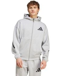 adidas - Full Zip Hooded Sweatshirt - Lyst