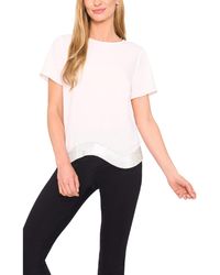 Cece - Rhinestone Wavy Hem Short-sleeve Blouse - Lyst