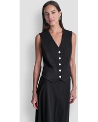 DKNY - Sleeveless V-neck Arid Pique Vest - Lyst