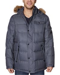 nautica men's quilted hooded parka