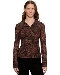 Sanctuary - Fitted Mesh Button Down Top - Lyst