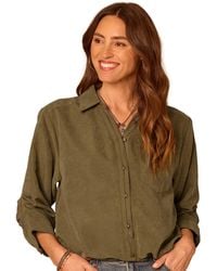 Democracy - Spread-collar Button-front Top - Lyst