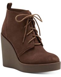 Jessica Simpson Mesila Lace-up Wedge Booties - Brown