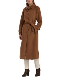 Lauren by Ralph Lauren - Wool Blend Maxi Belted Wrap Coat - Lyst