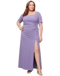 Alex Evenings - Plus Size Scuba Crepe Square-neck Gown - Lyst