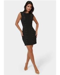 Bebe - Faux Suede Lace Up Mini Dress - Lyst