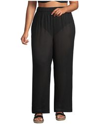 Lands' End - Plus Size Sheer Over D Swim Cover-up Pants - Lyst