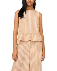 Vince Camuto - Solid Ruffle Crewneck Peplum Top - Lyst