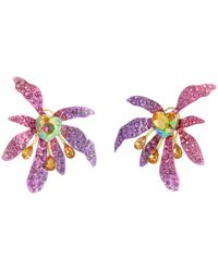 Betsey Johnson - Faux Stone Garden Glam Iris Button Earrings - Lyst