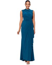 Betsy & Adam - Ruched Draped Gown - Lyst