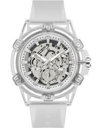 Guess - Quartz Clear Silicone Strap Watch 48mm - Lyst