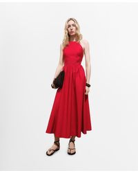 Mango - Crossed Back Halter Dress - Lyst